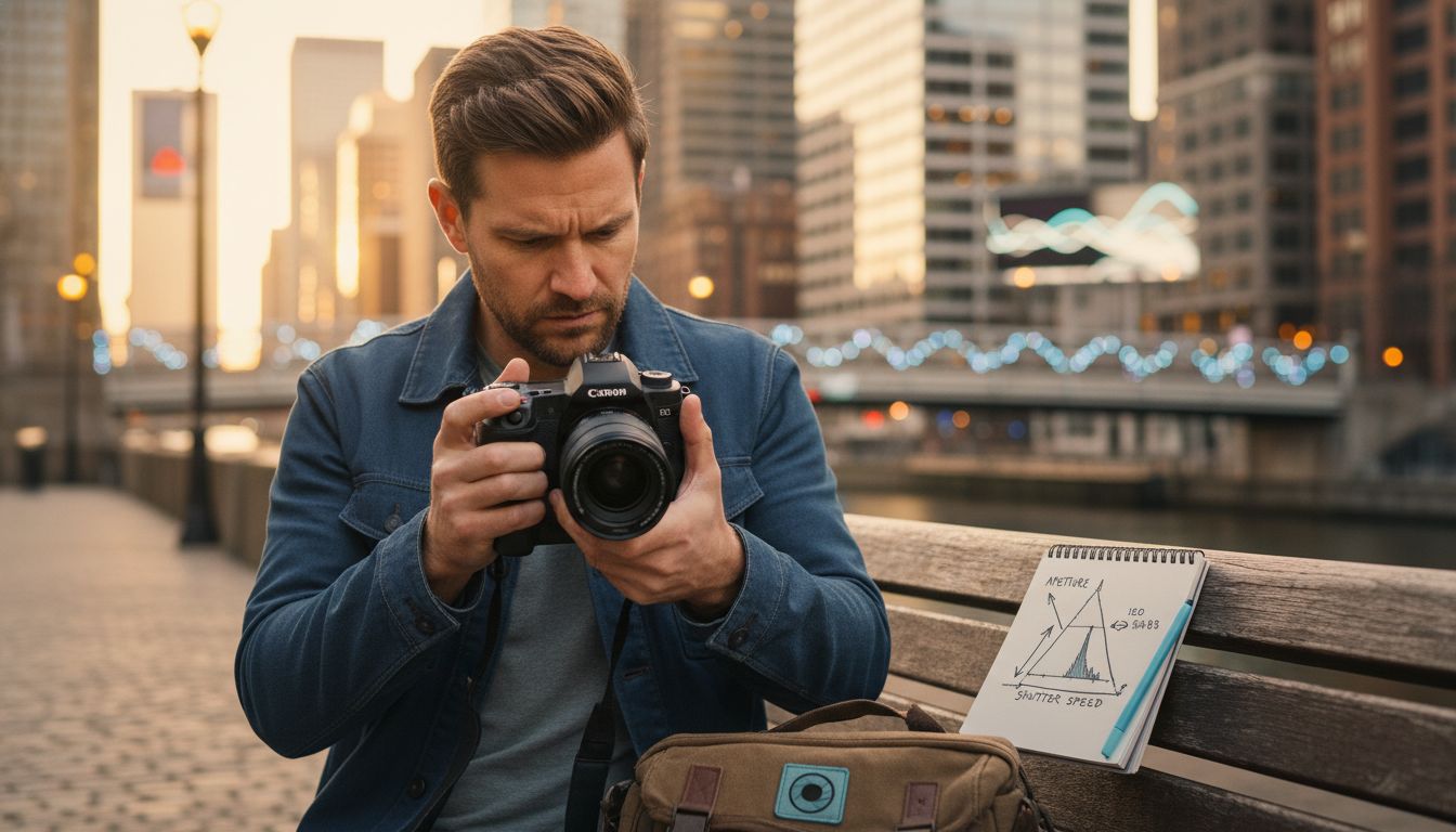 photographer adjusting exposure