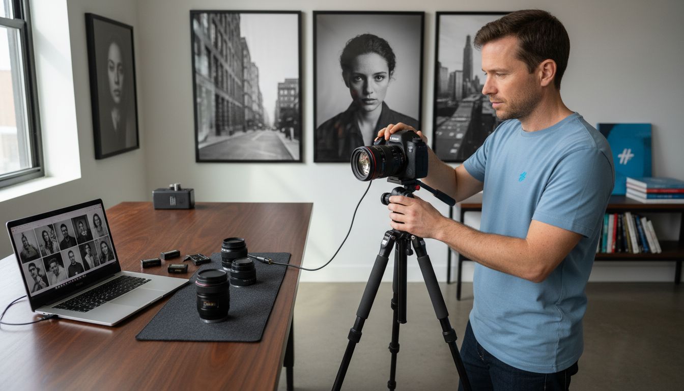 black and white photography studio