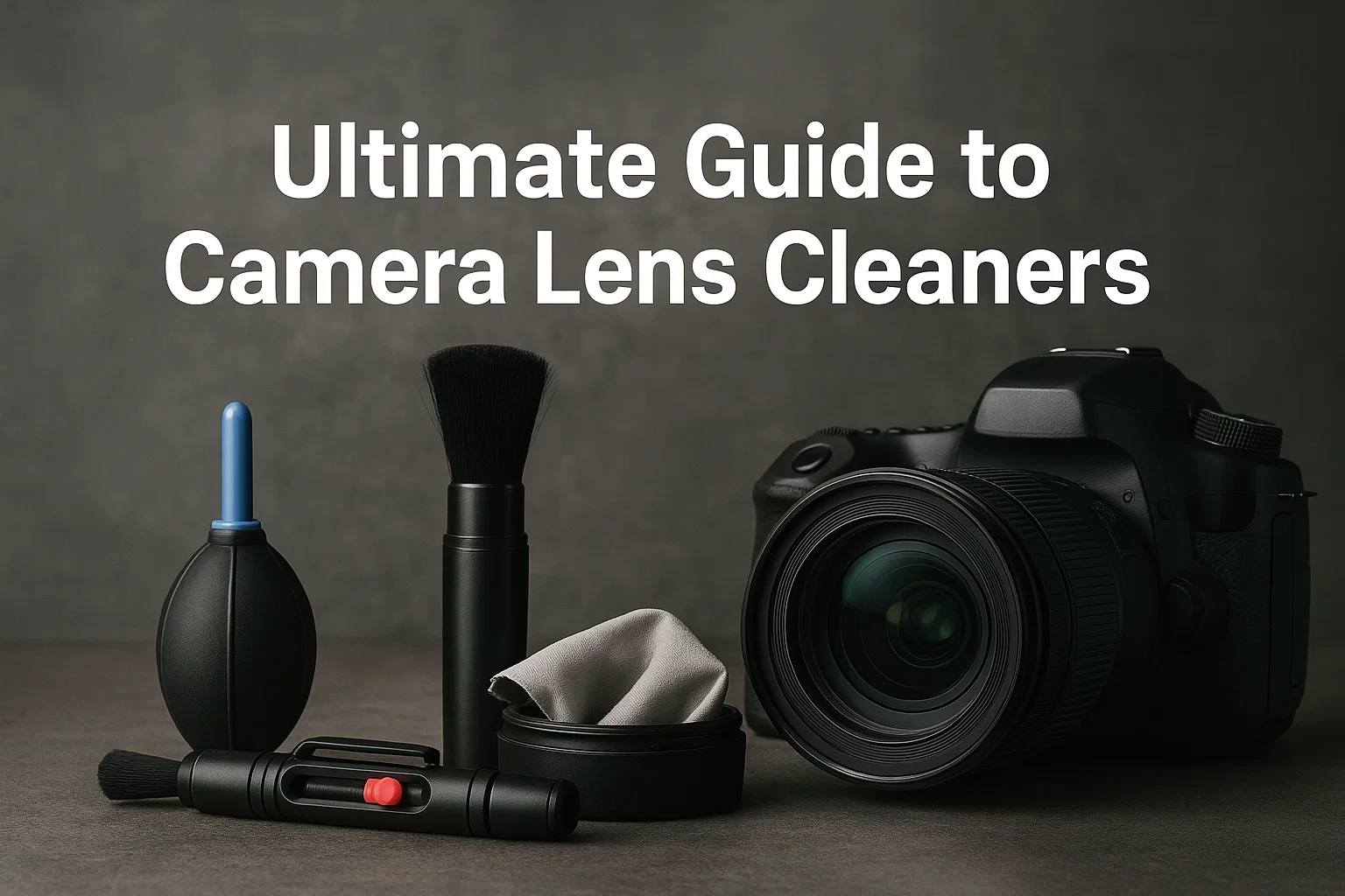 hero image for a blog titled "Ultimate Guide to Camera Lens Cleaners"