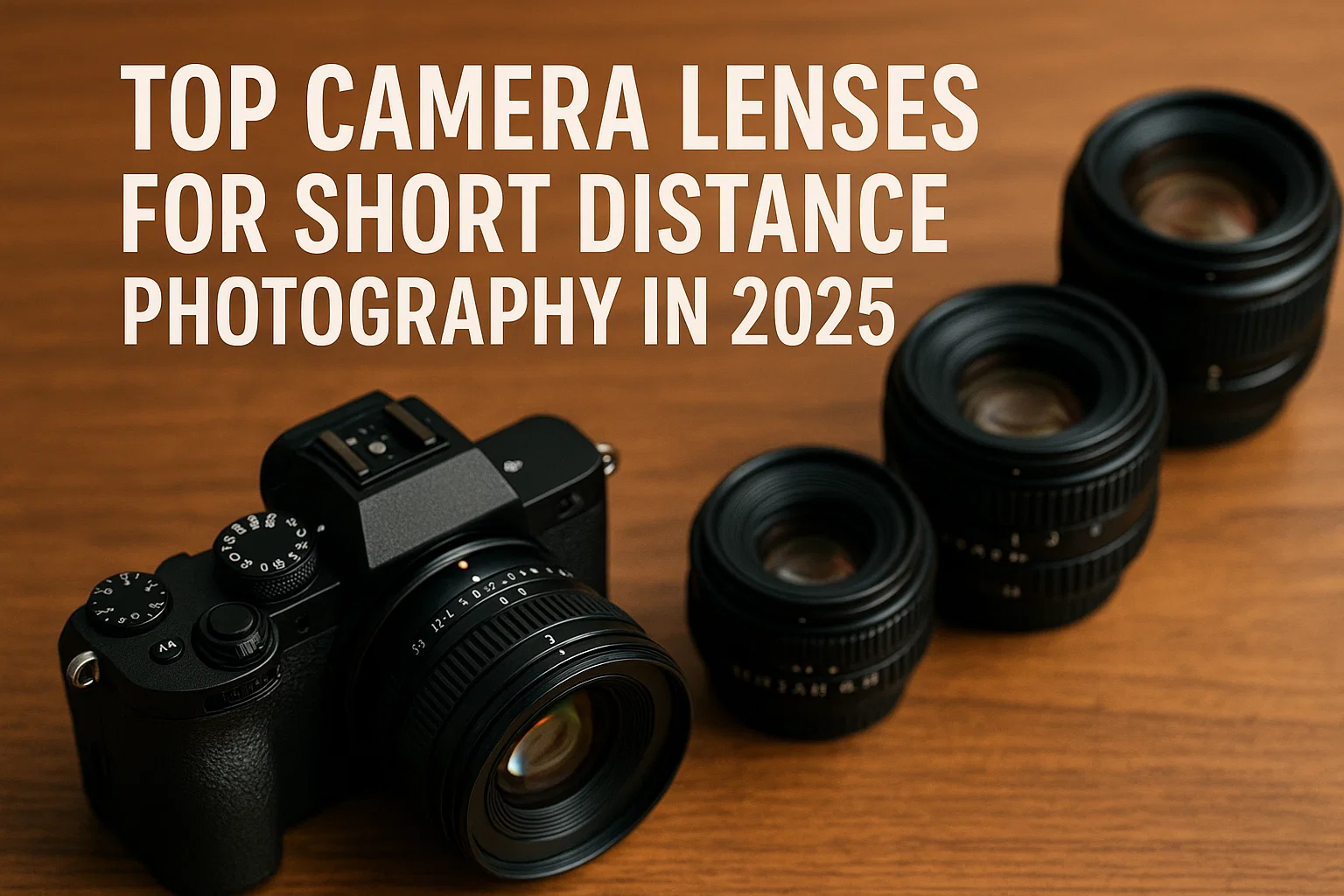 hero image for a blog titled "Top Camera Lenses for Short Distance Photography in 2025"