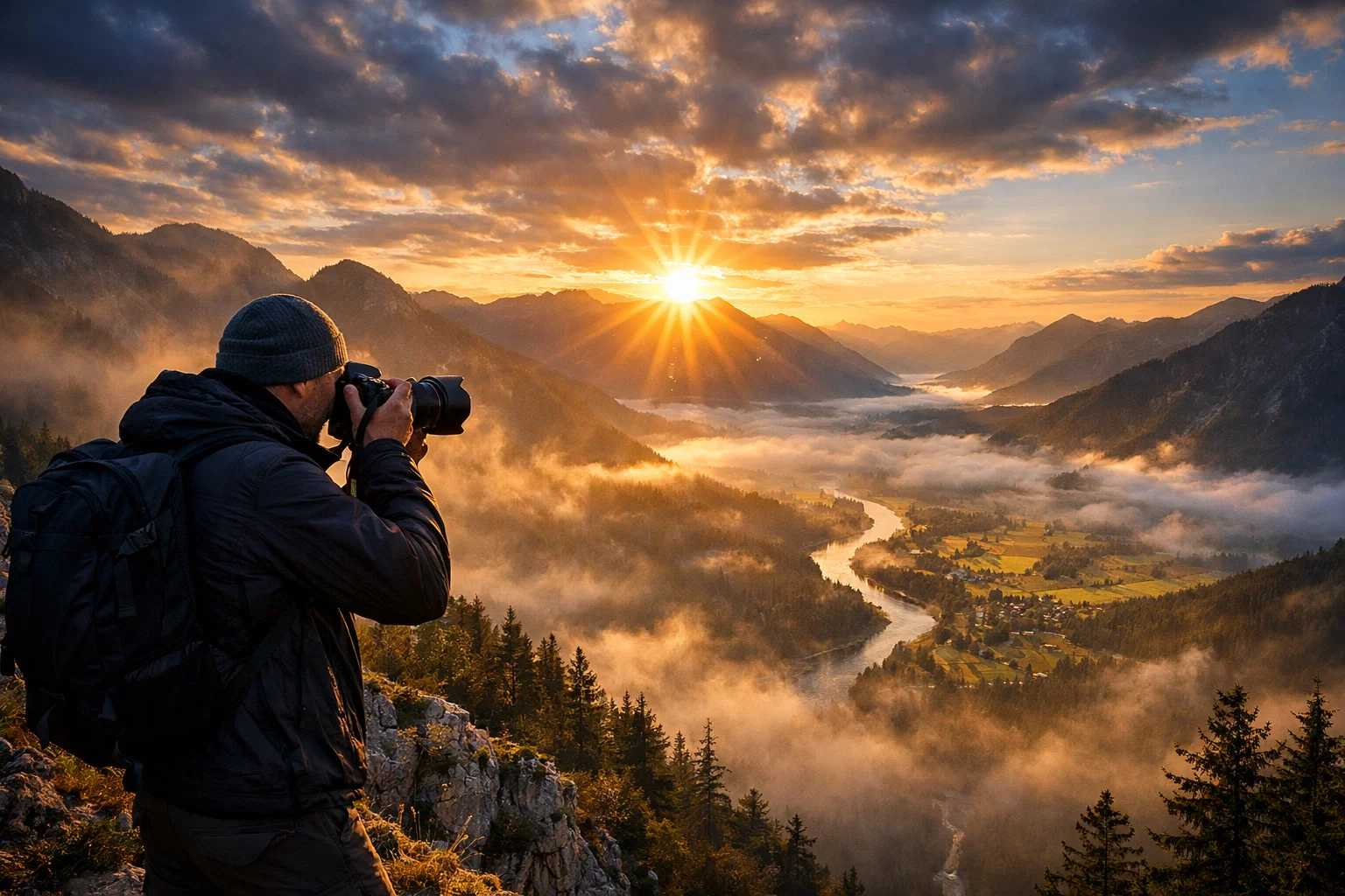 A photographer using dynamic range 