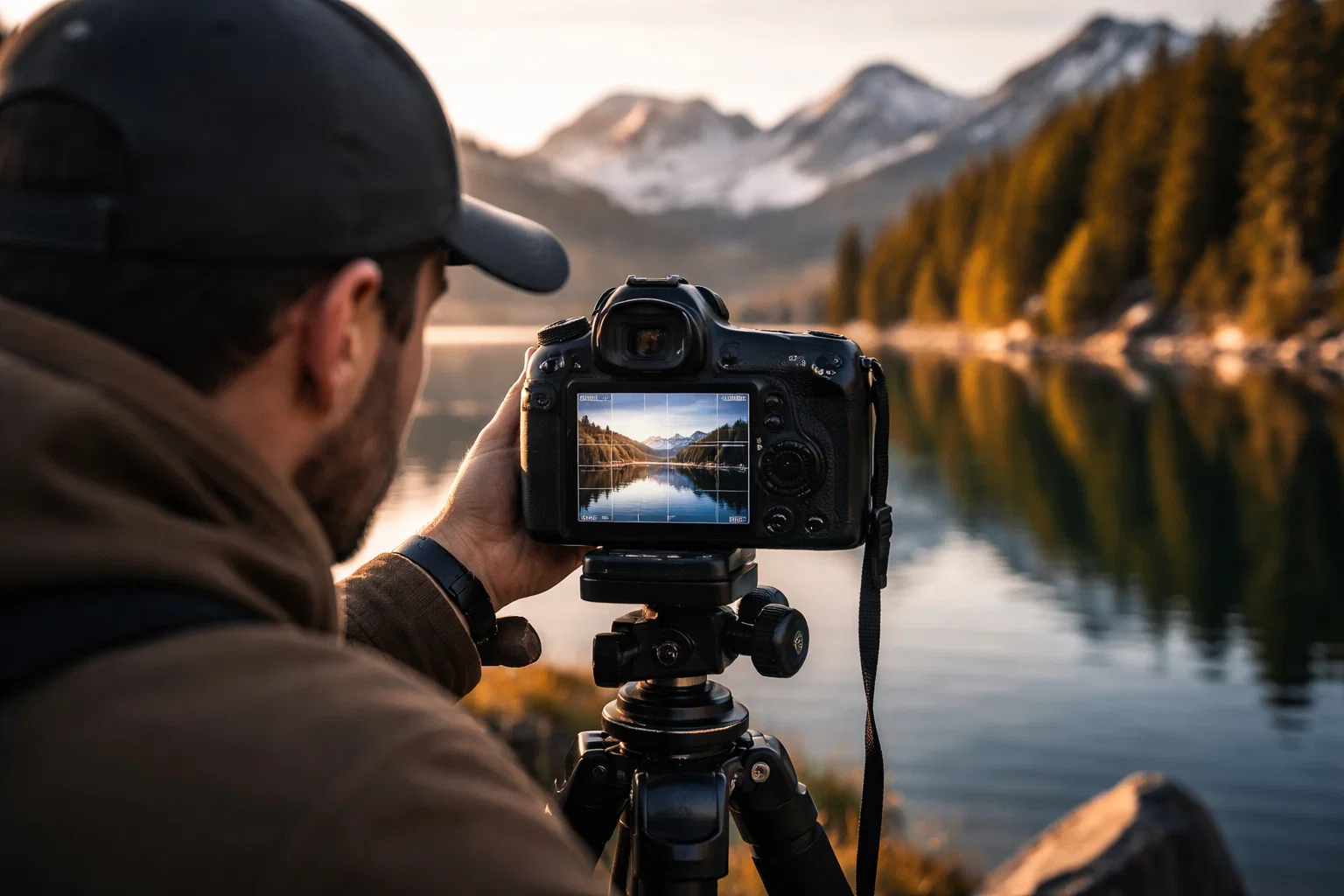 A photographer using aspect ratio