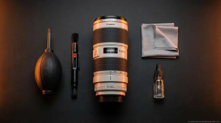 How to clean a camera lens kit with blower, brush, and microfiber cloth