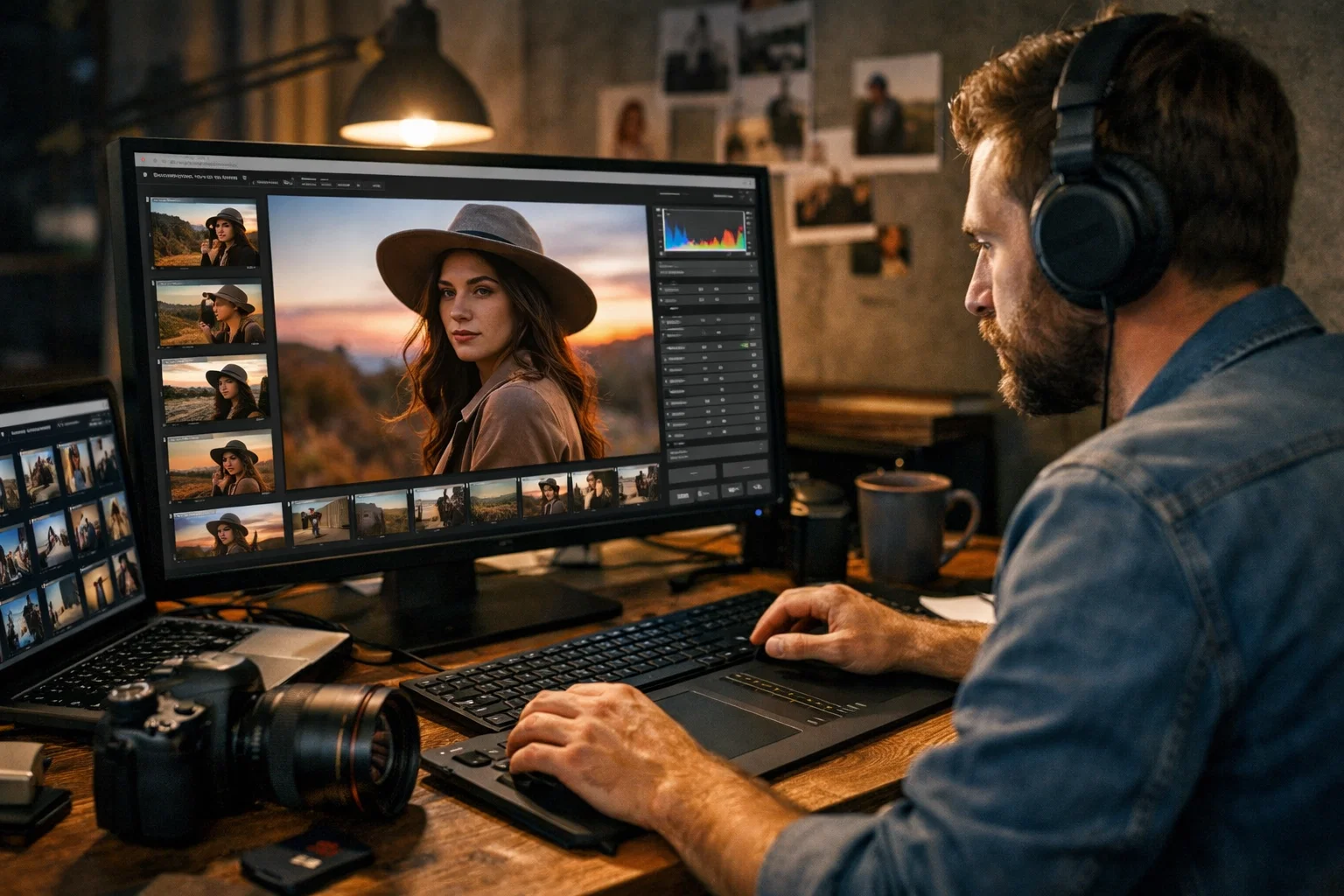 A PHTOGRAPHER EDITING PHOTOS 