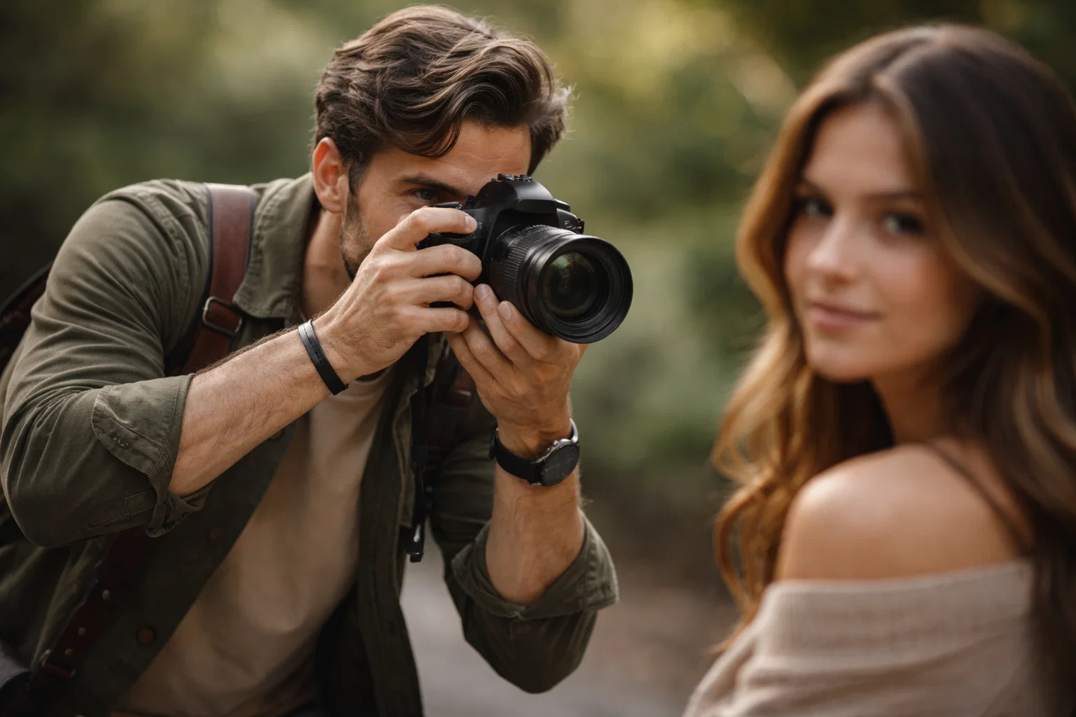 A photographer doing portrait photography