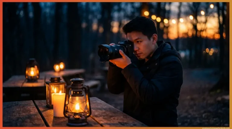 Best low light cameras comparison — photographer shooting in a dimly lit environment