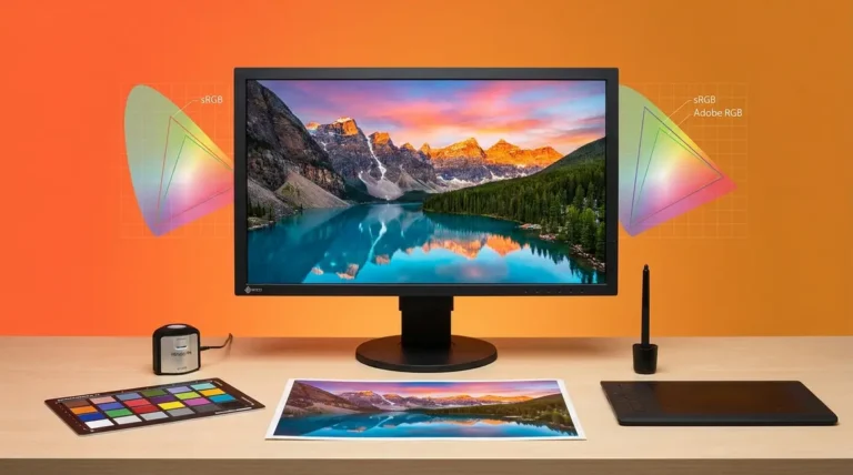Color profile photography guide showing monitor calibration and color management workflow for beginners